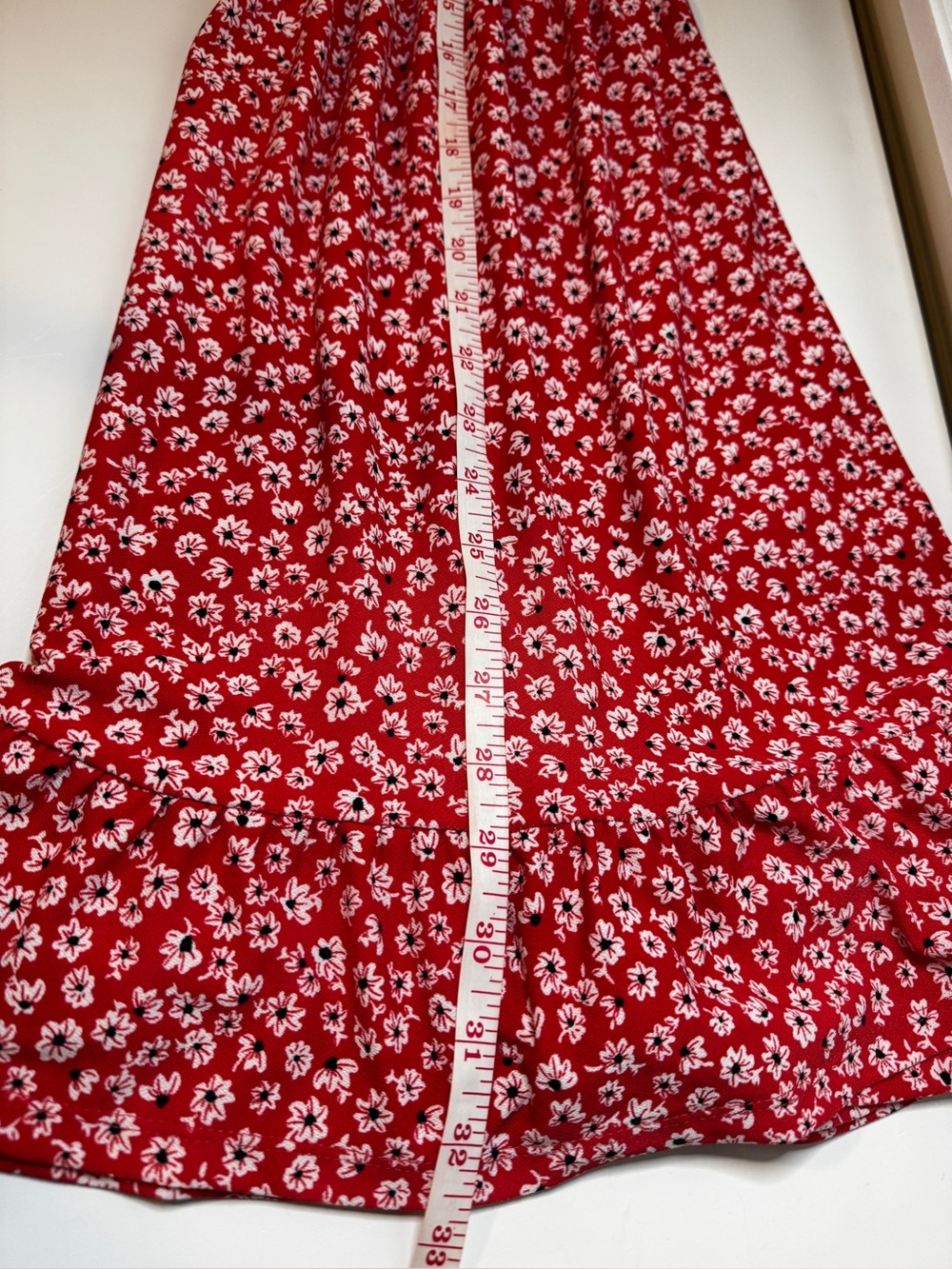 Monteau Womens Button-Front Flutter Capped Sleeve Floral Dress Size L Red - Picture 4 of 7